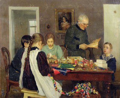 Preparation for Christmas, 1896 by Vasily Sergeyevich Dosekin